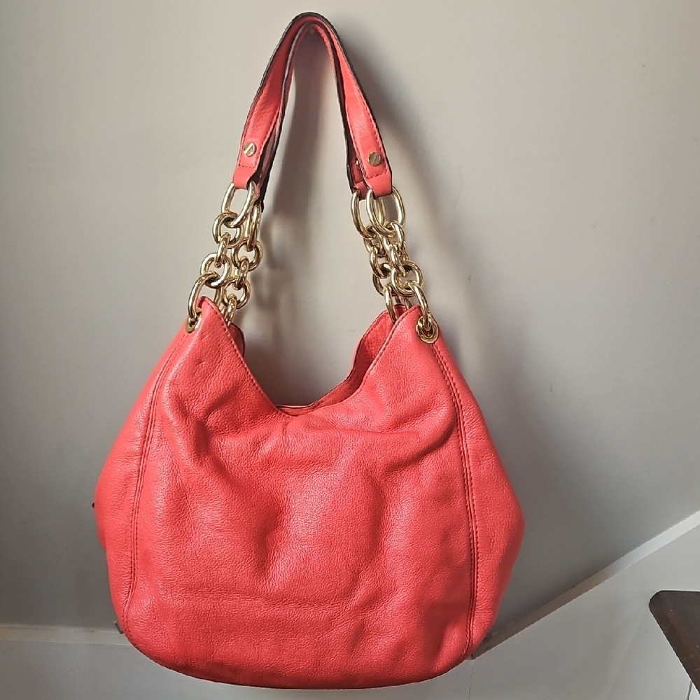 Michael Kors‎ Coral Leather Hobo Bag - Picture 3 of 13